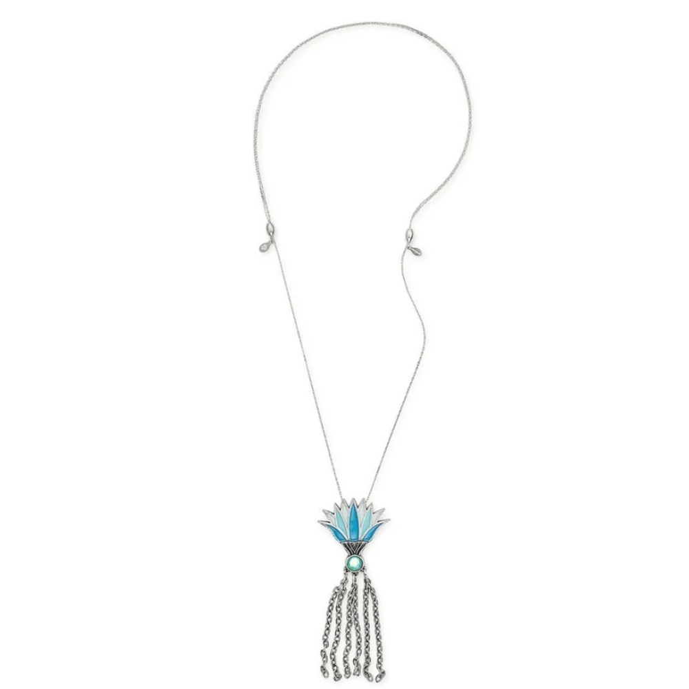 Alex and Ani Elegant Blue Pendant Necklace|Large Blue Lotus|32 inch Adjustable
